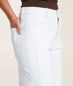 Jeans|Bottoms | VERVET by Flying Monkey Kris Baggy Wide Leg Stretch Jean Optic White