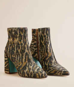 Betsey Johnson Kris Glitz Ankle Boot Leopard Clearance