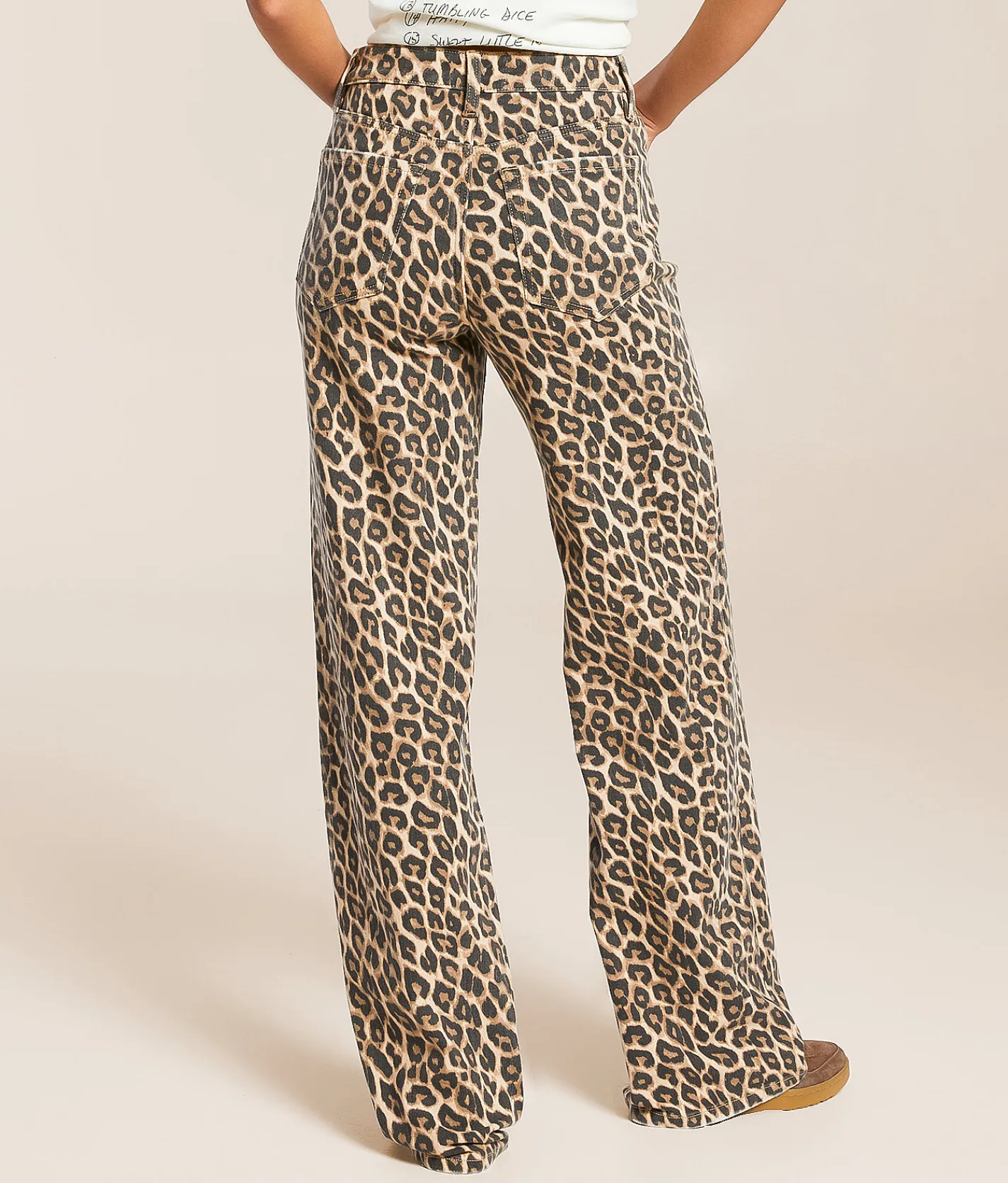 Jeans|Bottoms | VERVET by Flying Monkey Kris Baggy Wide Leg Jean Leopard