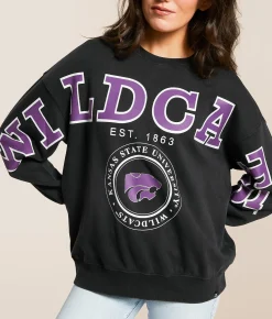 Gameday SOCIAL® K-State Wildcats Oversized Pullover Black Online