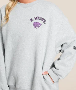 Tops | HYPE AND VICE K-State Wildcats Oversized Pullover Heather Grey