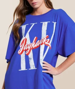 Gameday SOCIAL® KU Jayhawks Oversized T-Shirt Washed Royal New