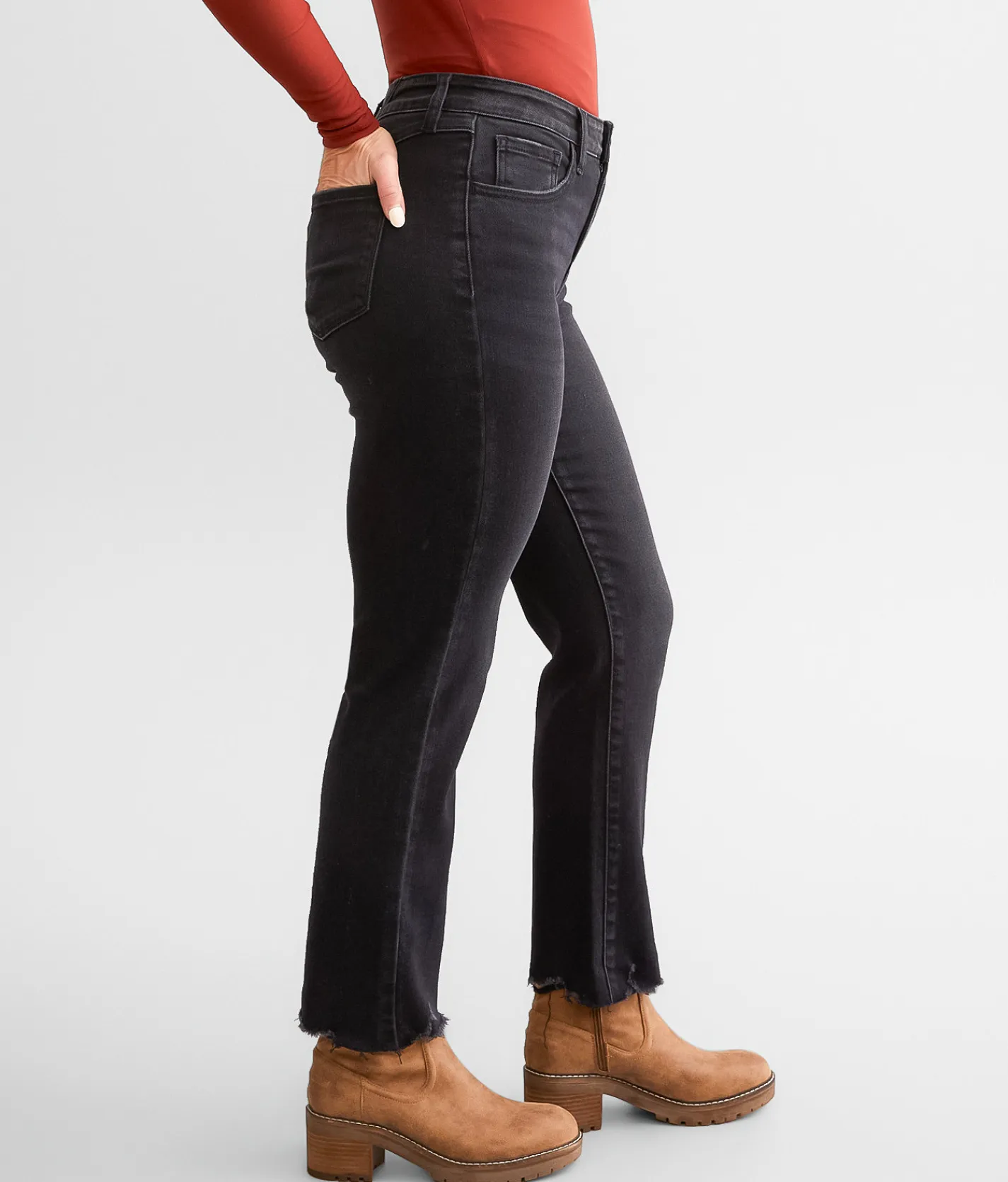KanCan Signature Kurvy High Rise Cropped Straight Jean Stacey Hot