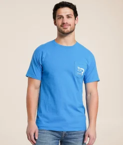 Roost Waterfowl Lab Holding T-Shirt Royal Caribe Best