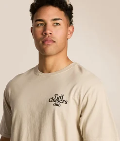 Tops|Graphic T-Shirts | Tail Chasers Club Labs Unlimited T-Shirt Ivory Pigment Dye