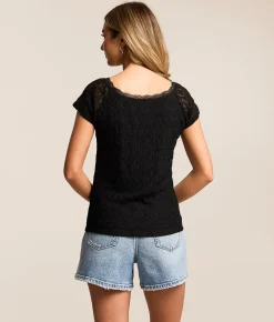 Tops | Willow & Root Lace Boatneck Top Cream