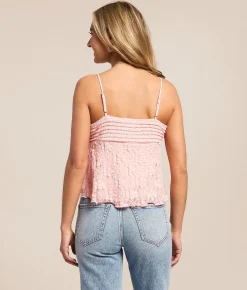 Tops | Willow & Root Lace Cropped Tank Top Cream