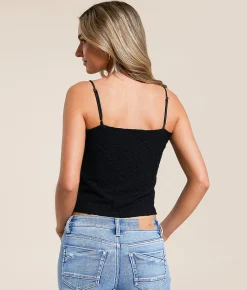 Willow & Root Lace Cropped Tank Top Brown Online