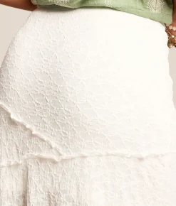 Bottoms | Lush Lace Maxi Skirt White