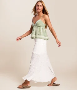 Bottoms | Lush Lace Maxi Skirt White