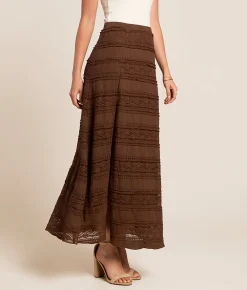 Willow & Root Lace Midi Skirt Taupe Sale