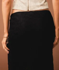 Bottoms | Sterling & Stitch Lace Midi Skirt Black