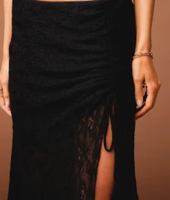 Bottoms | Sterling & Stitch Lace Midi Skirt Black