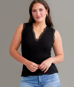 BKEssentials Lace Tank Top Peppercorn Sale