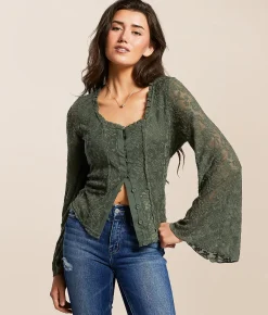 Willow & Root Lace Top Thyme New