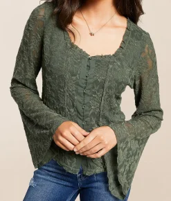 Willow & Root Lace Top Thyme New
