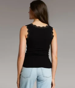 Tops | BKE core Lace Trim Tank Top Deep Taupe