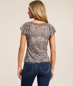 Willow & Root Lace Trim Top Black Outlet