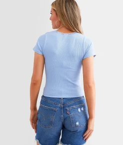 FITZ + EDDI Lace Trim Top Bel Air Blue Outlet
