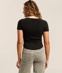 Tops | Gilded Intent Lace-Up Top Black