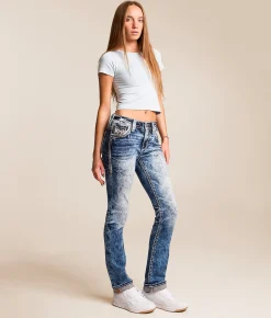 Rock Revival Lainna Mid-Rise Straight Stretch Jean Lainna MJ204 Outlet