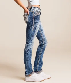 Rock Revival Lainna Mid-Rise Straight Stretch Jean Lainna MJ204 Outlet