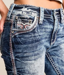 Rock Revival Lainna Mid-Rise Straight Stretch Jean Lainna MJ204 Outlet