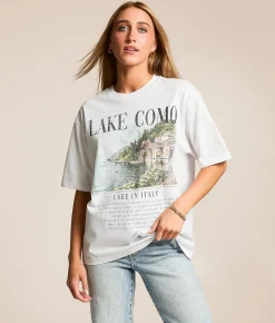 Modish Rebel Lake Como Oversized T-Shirt White Outlet