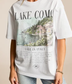 Modish Rebel Lake Como Oversized T-Shirt White Outlet