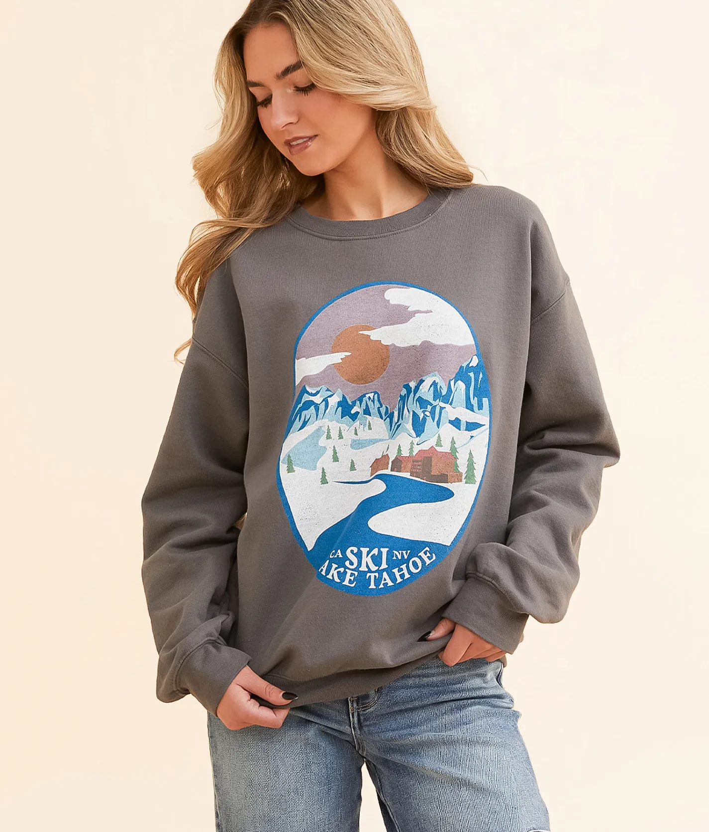 Junkfood Lake Tahoe Pullover Charcoal Outlet