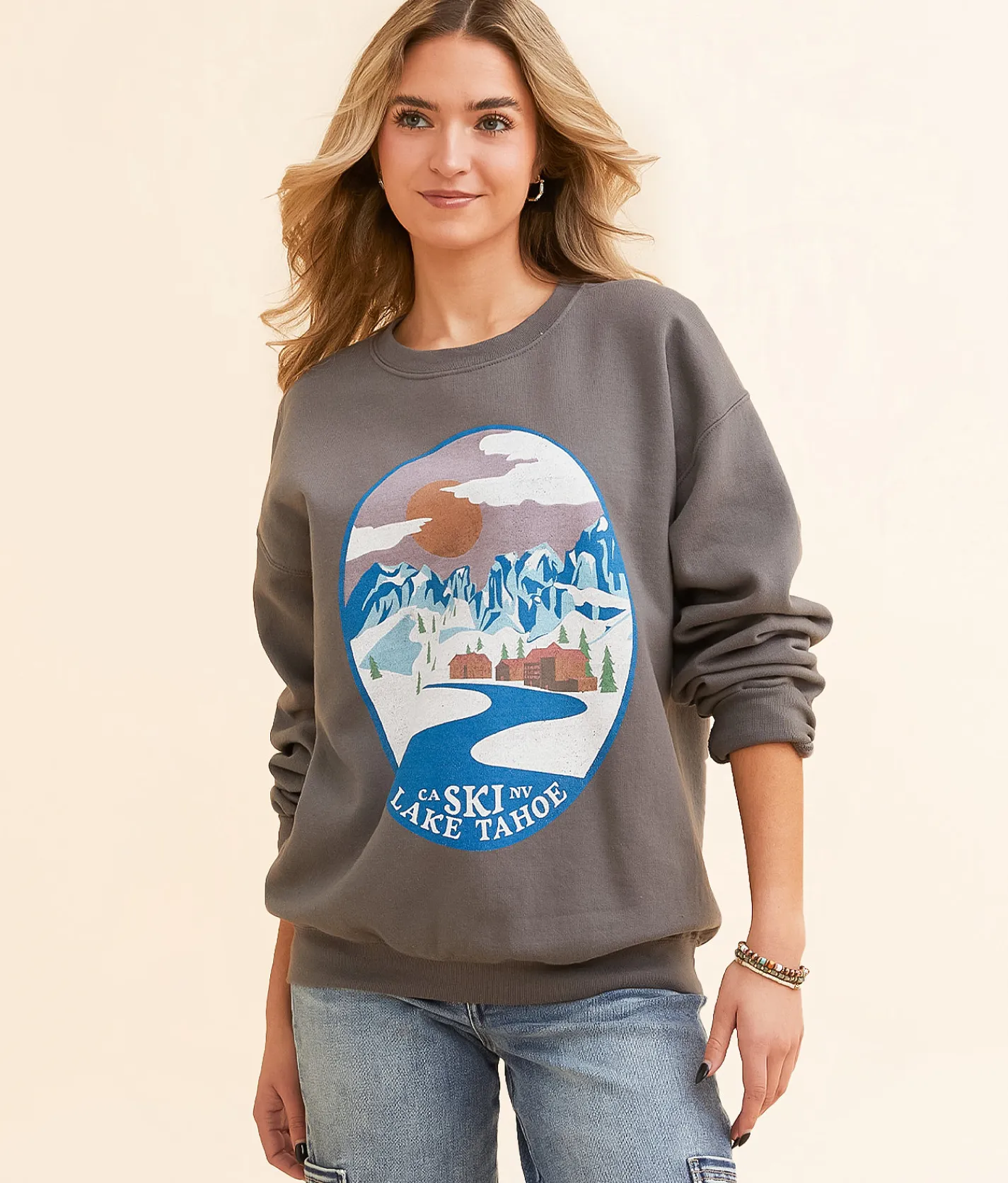 Junkfood Lake Tahoe Pullover Charcoal Outlet