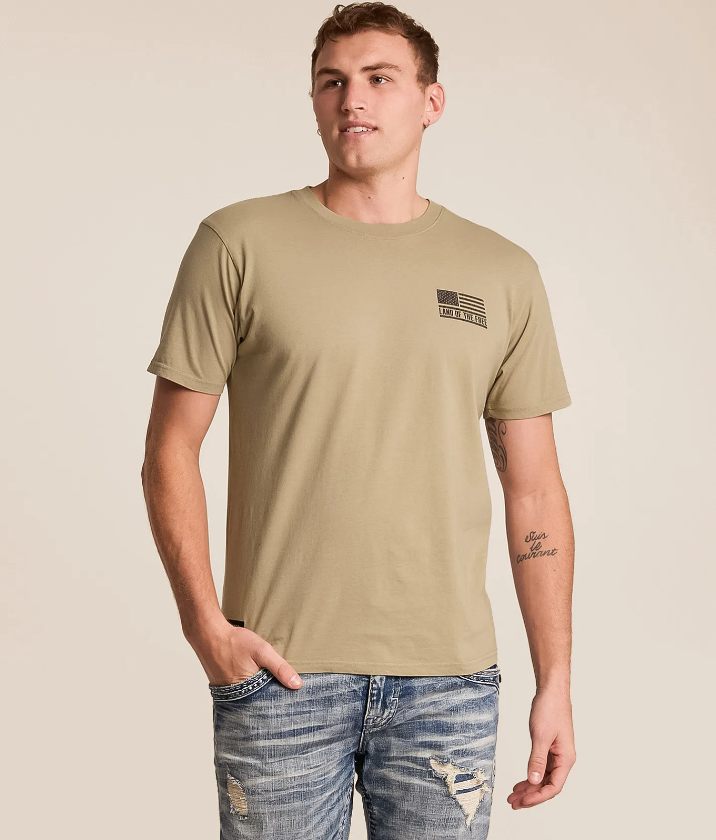 Tops|Graphic T-Shirts | Howitzer Land Of The Free T-Shirt Silver Sage