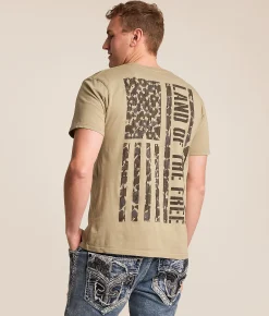 Tops|Graphic T-Shirts | Howitzer Land Of The Free T-Shirt Silver Sage