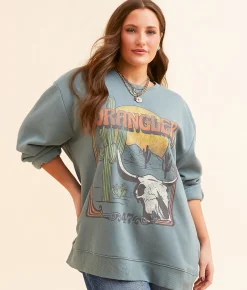Wrangler® Landscape Oversized Pullover Goblin Blue Best