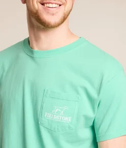 Tops|Graphic T-Shirts | Fieldstone mouth Bass T-Shirt Biscay Green