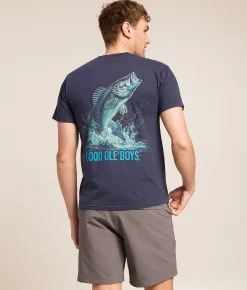Good Ole Boys Outdoors Largemouth Jump Line T-Shirt Navy Discount