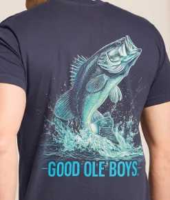 Good Ole Boys Outdoors Largemouth Jump Line T-Shirt Navy Discount