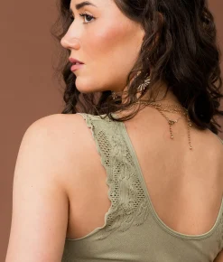 Tops | Gimmicks Laser Cut Two Way Tank Top Cream