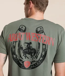 Tops|Graphic T-Shirts | Ariat Lasting Horseshoe T-Shirt Castor Grey