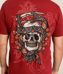 Tops|Graphic T-Shirts | Affliction Last Smoke T-Shirt Syrah