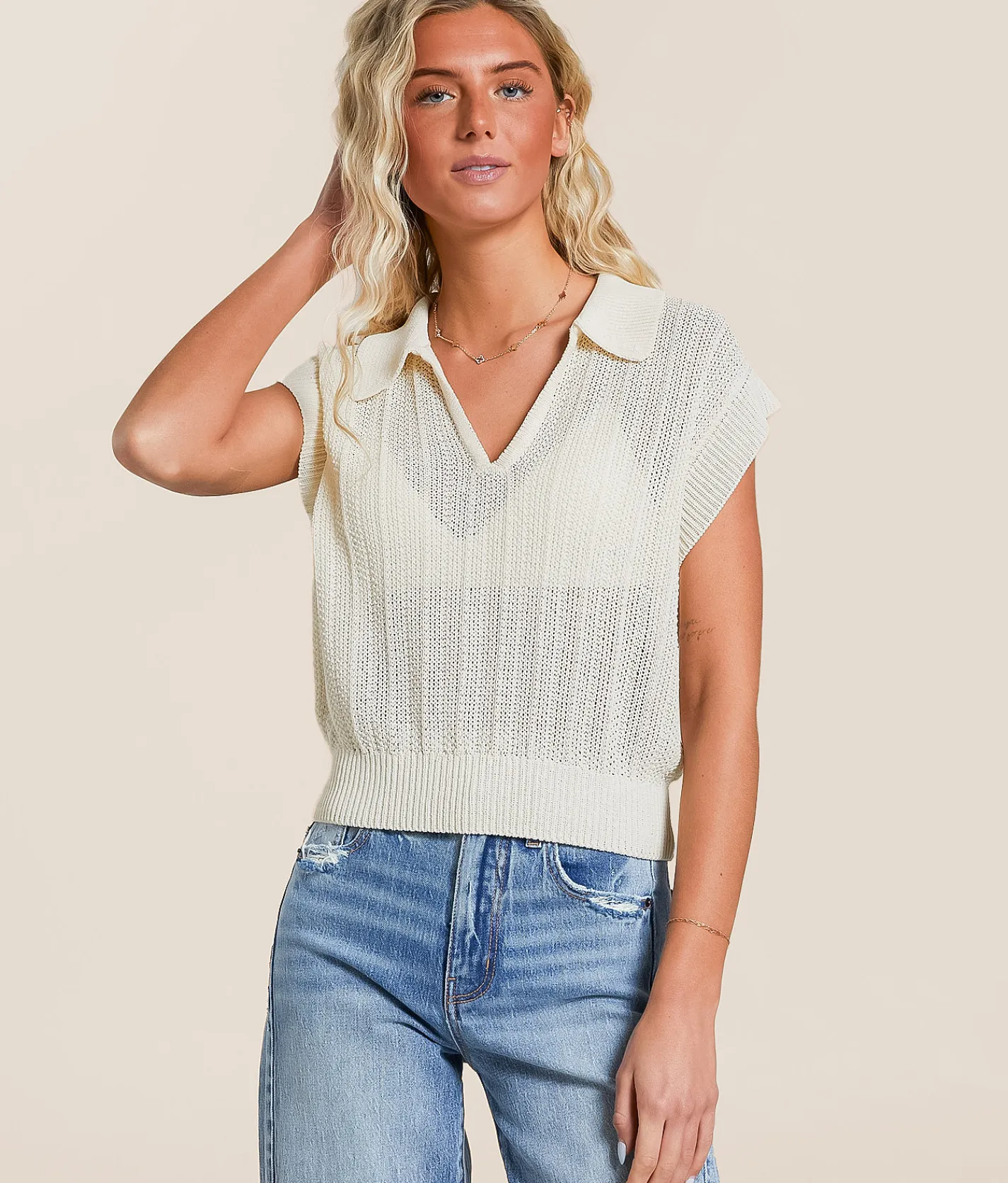 White Crow Lauden Sweater Sea Salt Hot