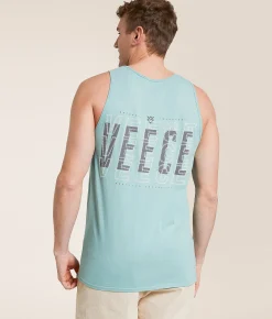 Tops | Veece Layered Columns Tank Top Aqua Sky