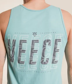 Tops | Veece Layered Columns Tank Top Aqua Sky