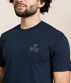 Veece Layered Columns T-Shirt Collegiate Blue New