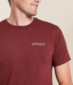 Ariat Layered Patriot Stamp T-Shirt Crimson Black Heather Sale