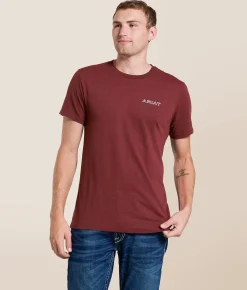 Ariat Layered Patriot Stamp T-Shirt Crimson Black Heather Sale