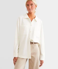 Tops|Coats & Jackets | Z Supply Layover Brushed Knit Shacket Sea Salt