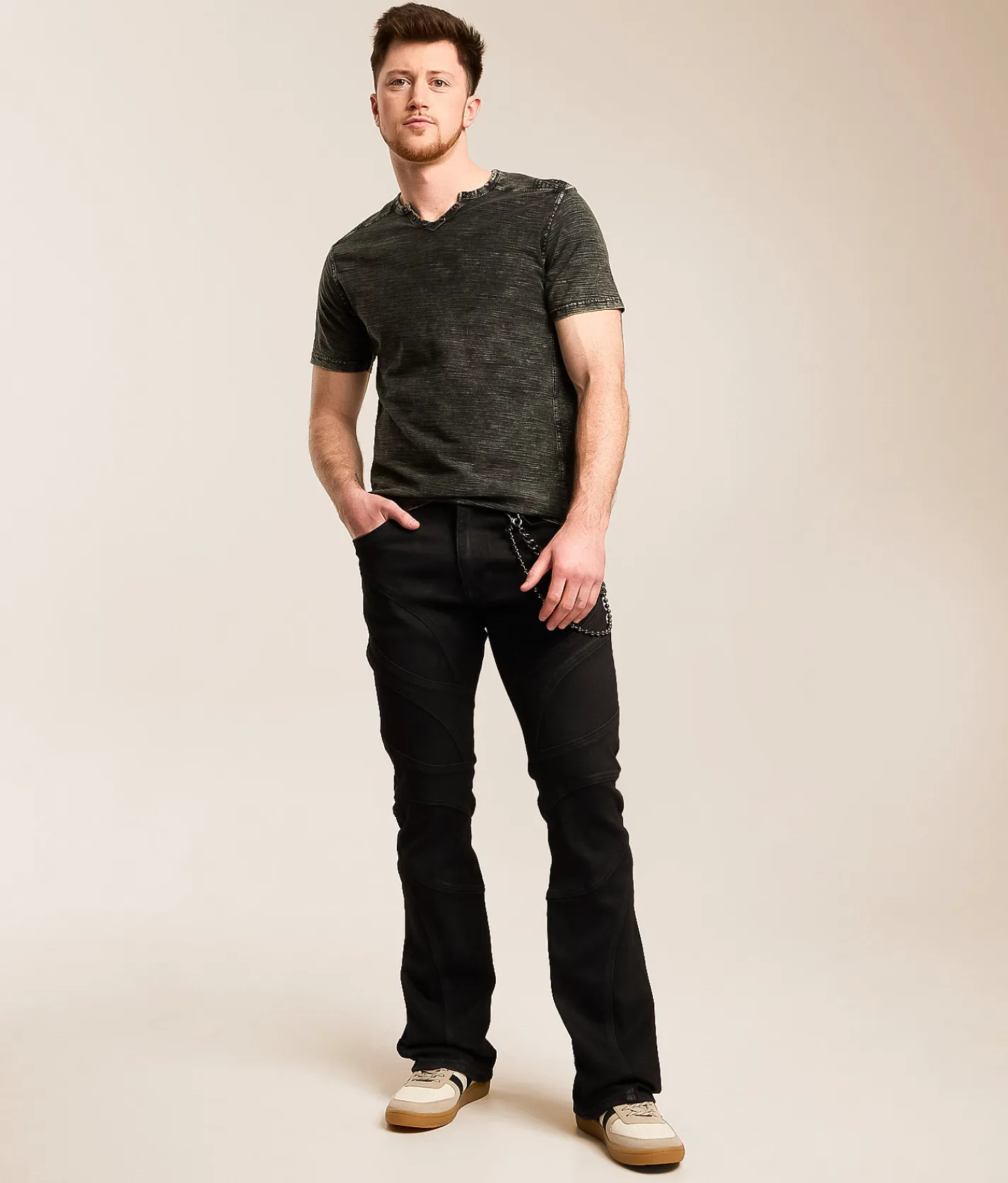 Bottoms|Jeans | Smoke Rise® Lazy Stacked Flare Stretch Jean Glow Black