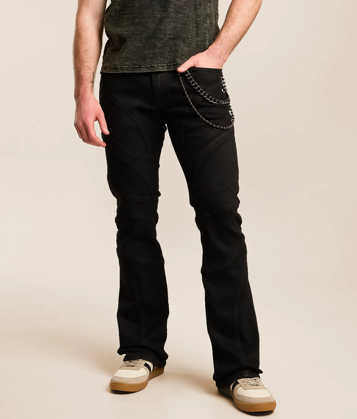 Bottoms|Jeans | Smoke Rise® Lazy Stacked Flare Stretch Jean Glow Black