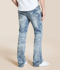 Smoke Rise® Lazy Stacked Flare Stretch Jean Taylor Blue Outlet
